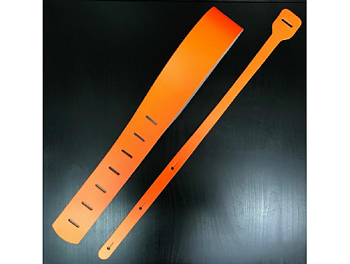 Leather Guitar Strap - Fluorescent Orange